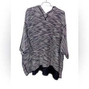 Abercrombie &‎ Fitch Marled Gray Oversized Hooded Poncho Sweater One Size